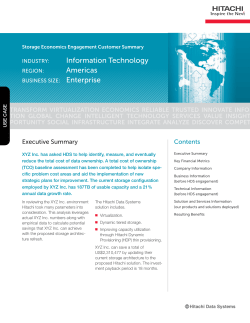 HDS Storage Economics Engagement Customer Summary
