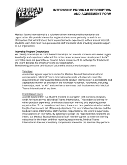 internship program - Medical Teams International