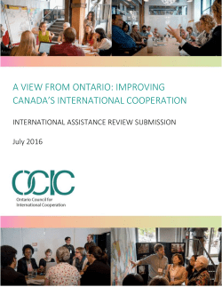 This report presents OCIC`s submission to the IAR. OCIC is an