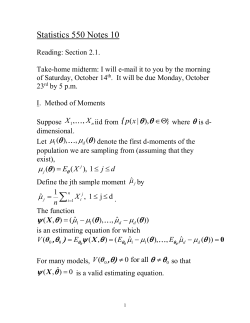 Statistics 550 Notes 3 - Wharton Statistics Department