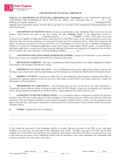 ASSUMPTION OF FINANCING ADDENDUM THIS IS