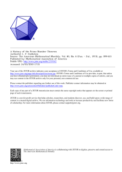 A History of the Prime Number Theorem