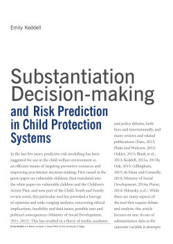 and Risk Prediction in Child Protection Systems