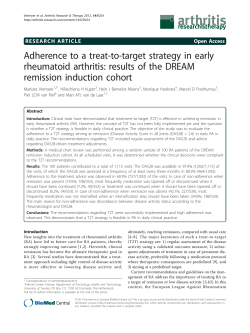 Adherence to a treat-to-target strategy in early rheumatoid arthritis