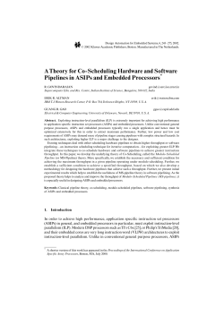 A Theory for Co-Scheduling Hardware and Software - IISc-SERC