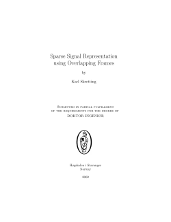 Sparse Signal Representation using Overlapping Frames