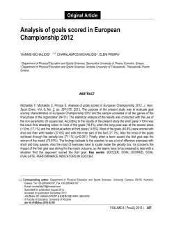 Analysis of goals scored in European Championship 2012