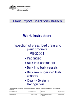 Work Instruction Inspection of prescribed grain and plant products