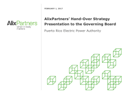 AlixPartners` Hand-Over Strategy Presentation to the