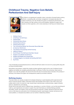 Childhood Trauma, Negative Core Beliefs, Perfectionism And Self