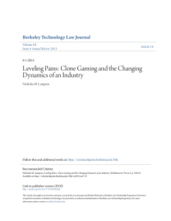 Clone Gaming and the Changing Dynamics of an Industry