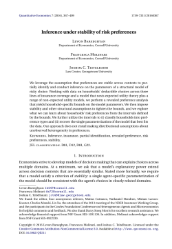 Inference under stability of risk preferences