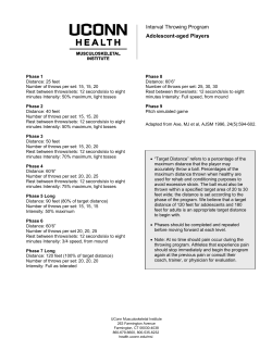 Interval Throwing Program Adolescent-aged Players