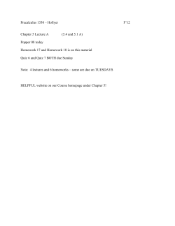 Chapter 5 Lecture A