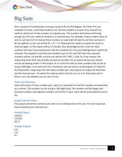 Big Sum - Dev Skill