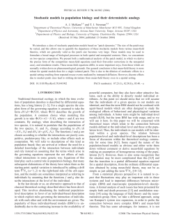 Stochastic models in population biology and their deterministic