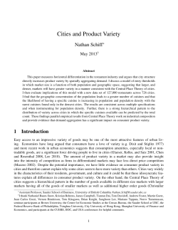 Cities and Product Variety - UBC Sauder School of Business