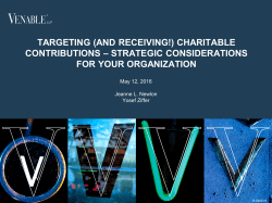 targeting (and receiving!) charitable contributions &ndash; strategic