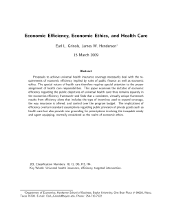 Economic Efficiency, Economic Ethics, and Health Care