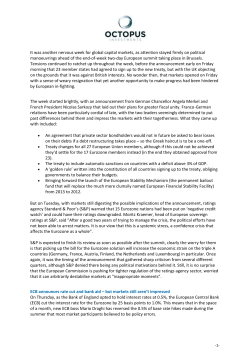 Capital Markets Briefing (Lothar Mentel, CIO)