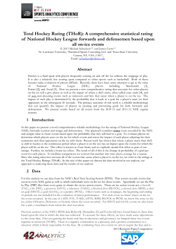 Total Hockey Rating - MIT Sloan Sports Analytics Conference