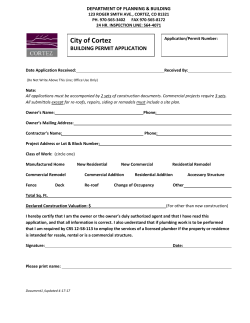 City of Cortez BUILDING PERMIT APPLICATION