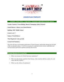 European Explorers Lesson Plan