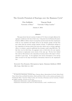The Growth Potential of Startups over the Business Cycle