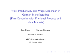 Price, Productivity and Wage Dispersion in German Manufacturing