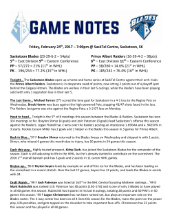 Game Notes vs PA Feb24:17
