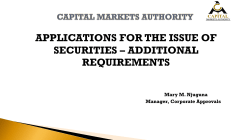 Changes in the Capital Markets Legal Framework, 2013