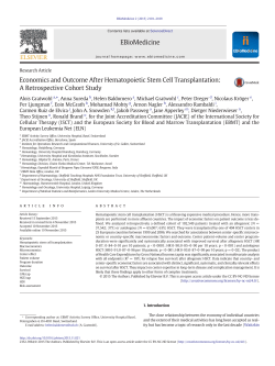 Economics and Outcome After Hematopoietic Stem