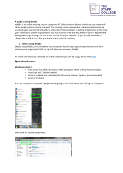 A guide to using WebEx WebEx is an online meeting system using