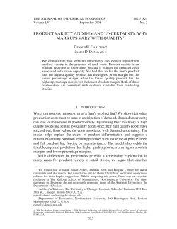 product variety and demand uncertainty: why markups vary with quality