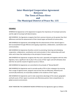 Inter-municipal Cooperation Agreement