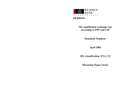The equilibrium exchange rate according to PPP and UIP