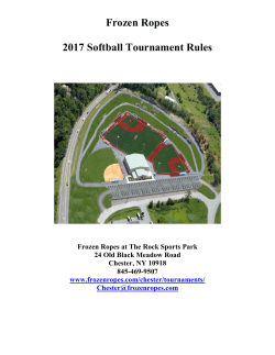 Frozen Ropes 2017 Softball Tournament Rules