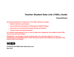 Michigan State Reporting Guide