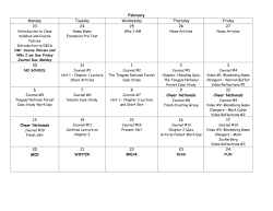 Economics Calendar Second Semester 2017