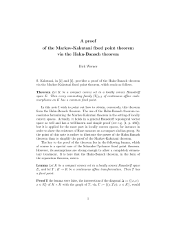 A proof of the Markov-Kakutani fixed point theorem via the Hahn
