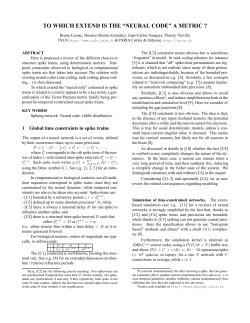 to which extend is the “neural code” a metric
