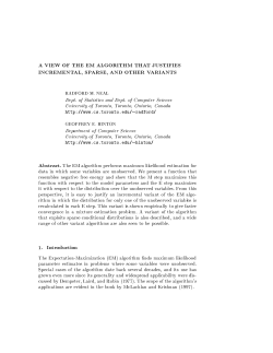 A view of the EM algorithm that justifies incremental, sparse, and