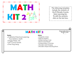 Math Kit 2 - El Dorado County Library