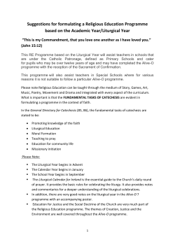 RE Programme based on Liturgical Year