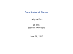 Combinatorial Games - Stanford University
