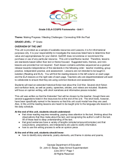 ELA 5th Grade Unit 1 - Henry County Schools