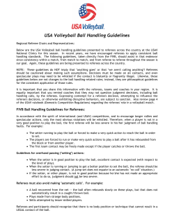 USA Volleyball Ball Handling Guidelines