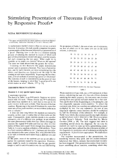 Stimulating Presentation of Theorems Followed by Responsive Proofs