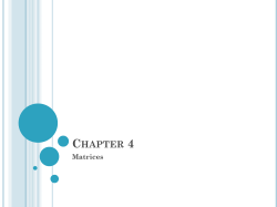 Chapter 4 Matrices - Central Dauphin School District