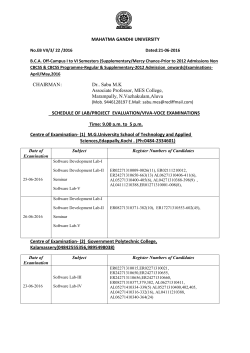 B.C.A. Off-Campus I to VI Semesters (Supplementary/Mercy Chance